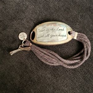 Psalm 3.5 braclet w saying made w cotton rope